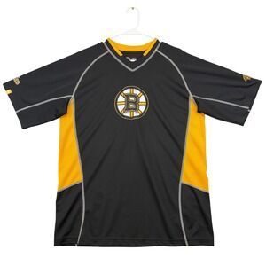 Boston Bruins Shirt Mens Large Black Yellow NHL‎ Hockey Majestic Performance
